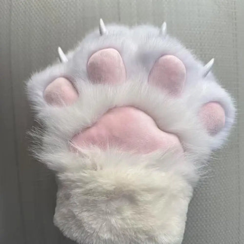 1Pair Cat scratch plush gloves Cute Cat Paw Fluffy Plush Gloves Winter Warm Soft Furry Hand Muffs Multiple Colors Cosplay Gloves