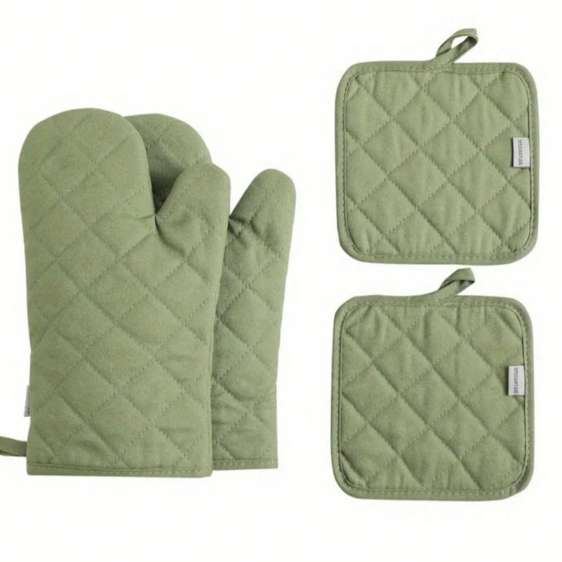 4-piece set of oven gloves with high heat resistance, thick kitchen extension, oven gloves for kitchen baking